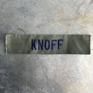 KNOFF Embroidered Vintage ‘Army Green’ Military name tape patch KNOFF